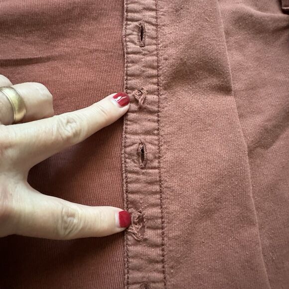 Lee Shirt Women’s 2X Long Sleeve Button Up Corduroy Rust Brown RN#76050 - Picture 7 of 8